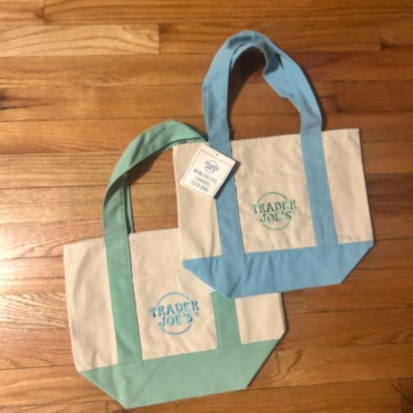 Trader Joe's Mini Canvas Tote Bag (Spring 2026 Lavender & Mint)