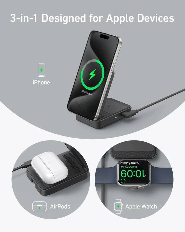 Anker MagGo 3-in-1 Charging Station (Qi2 - 2026 Edition)